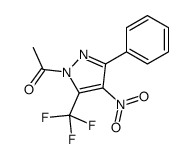 1-[4-nitro-3-phenyl-5-(trifluoromethyl)pyrazol-1-yl]ethanone Structure