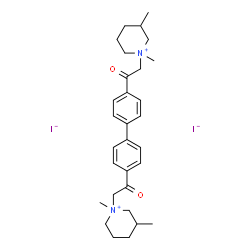 3-Pipecolinium, (4,4'-biphenylylenebis(2-oxoethylene))bis(1-methyl-, diiodide结构式