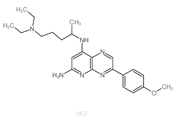 Pyrido[2,3-b]pyrazine-6,8-diamine,N8-[4-(diethylamino)-1-methylbutyl]-3-(4-methoxyphenyl)-, hydrochloride (1:2)结构式