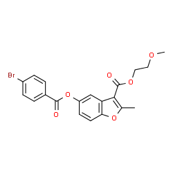 2-methoxyethyl 5-((4-bromobenzoyl)oxy)-2-methylbenzofuran-3-carboxylate结构式