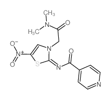 4-Pyridinecarboxamide,N-[3-[2-(dimethylamino)-2-oxoethyl]-5-nitro-2(3H)-thiazolylidene]- structure