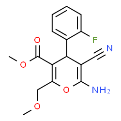 Methyl 6-amino-5-cyano-4-(2-fluorophenyl)-2-(methoxymethyl)-4H-pyran-3-carboxylate picture