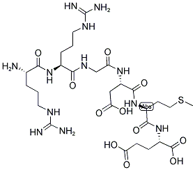 H-Arg-Arg-Gly-Asp-Met-Glu-OH结构式