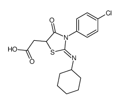 [3-(4-chloro-phenyl)-2-cyclohexylimino-4-oxo-thiazolidin-5-yl]-acetic acid结构式