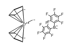 (Cp2ZrMe)(Me2B(C6F5)2) Structure