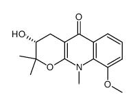 (3S)-2,3,4,10-Tetrahydro-3-hydroxy-9-methoxy-2,2,10-trimethyl-5H-pyrano[2,3-b]quinolin-5-one结构式