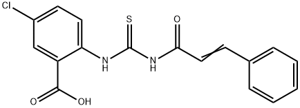 5-chloro-2-[[[(1-oxo-3-phenyl-2-propenyl)amino]thioxomethyl]amino]-benzoic acid结构式