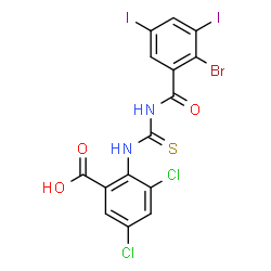 2-[[[(2-BROMO-3,5-DIIODOBENZOYL)AMINO]THIOXOMETHYL]AMINO]-3,5-DICHLORO-BENZOIC ACID Structure