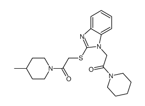 Piperidine, 4-methyl-1-[[[1-[2-oxo-2-(1-piperidinyl)ethyl]-1H-benzimidazol-2-yl]thio]acetyl]- (9CI) structure