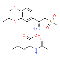 (R)-1-(3-ethoxy-4-methoxyphenyl)-2-(methylsulfonyl)ethanamine (R)-2-acetamido-4-methylpentanoate structure