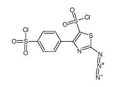 2-azido-4-(4-chlorosulfonylphenyl)-1,3-thiazole-5-sulfonyl chloride结构式