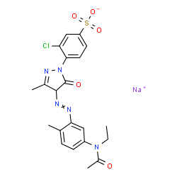 4-[4-[[5-[Acetyl(ethyl)amino]-2-methylphenyl]azo]-4,5-dihydro-3-methyl-5-oxo-1H-pyrazol-1-yl]-3-chlorobenzenesulfonic acid sodium salt picture