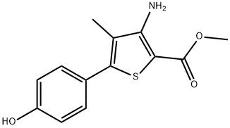 3-AMINO-5-(4-HYDROXYPHENYL)-4-METHYLTHIOPHENE-2-CARBOXYLICACIDMETHYLESTER structure