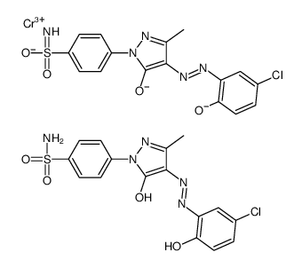 hydrogen bis[3-[4-[(5-chloro-2-hydroxyphenyl)azo]-4,5-dihydro-3-methyl-5-oxo-1H-pyrazol-1-yl]benzenesulphonamidato(2-)]chromate(1-) Structure