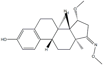 3-Hydroxy-15β-methoxyestra-1,3,5(10)-trien-17-one O-methyl oxime structure