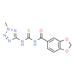 N-(1,3-benzodioxol-5-ylcarbonyl)-N'-(2-methyl-2H-tetraazol-5-yl)thiourea Structure