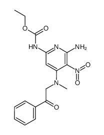 ethyl 6-amino-4-[N-methyl-N-(2-oxo-2-phenylethyl)amino]-5-nitro-2-pyridinecarbamate结构式