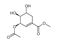 (+/-)-methyl 3α-acetoxy-4α,5β-dihydroxycyclohexenoate结构式