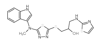 1-[[5-(1H-indol-3-ylmethylamino)-1,3,4-thiadiazol-2-yl]sulfanyl]-3-(1, 3-thiazol-2-ylamino)propan-2-ol Structure