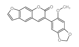 7H-Furo[3,2-g][1]benzopyran-7-one,6-(6-methoxy-1,3-benzodioxol-5-yl)-结构式