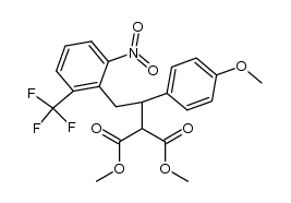 [1-(4-Methoxyphenyl)-2-[2-nitro-6-(trifluoromethyl)phenyl]ethyl]propanedioic acid,dimethyl ester Structure