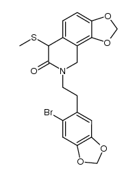 2-(2-bromo-4,5-methylenedioxyphenethyl)-7,8-methylenedioxy-4-methylthio-1,2,3,4-tetrahydroisoquinolin-3-one结构式