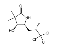 (4R,5R)-4-Hydroxy-3,3-dimethyl-5-(3,3,3-trichloro-2-methyl-propyl)-pyrrolidin-2-one结构式