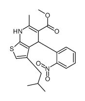 methyl 6-methyl-3-(2-methylpropyl)-4-(2-nitrophenyl)-4,7-dihydrothieno[2,3-b]pyridine-5-carboxylate结构式