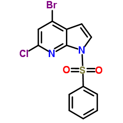 4-Bromo-6-chloro-1-(phenylsulfonyl)-1H-pyrrolo[2,3-b]pyridine Structure