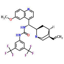 N-[3,5-bis(trifluoromethyl)phenyl]-N'-[(9R)-6'-Methoxycinchonan-9-yl]-Urea Structure