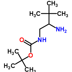 2-Methyl-2-propanyl (2-amino-3,3-dimethylbutyl)carbamate结构式