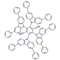 2,3,5,6-tetrakis(3,6-diphenylcarbazol-9-yl)-1,4-dicyanobenzene Structure