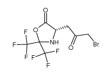 (4S)-4-(3-bromo-2-oxopropyl)-2,2-bis(trifluoromethyl)-1,3-oxazolidin-5-one Structure