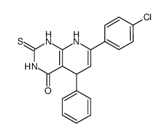 2,3,6,8-tetrahydro-7-(4-chlorophenyl)-5-phenyl-2-thioxopyrido<2,3-d>pyrimidin-4(1H)-one Structure