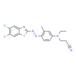 3-[[4-[(5,6-dichloro-2-benzothiazolyl)azo]-3-methylphenyl]ethylamino]propiononitrile结构式