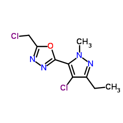 2-(4-Chloro-3-ethyl-1-methyl-1H-pyrazol-5-yl)-5-(chloromethyl)-1,3,4-oxadiazole结构式