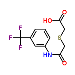 2-((2-OXO-2-[3-(TRIFLUOROMETHYL)ANILINO]ETHYL)SULFANYL)ACETIC ACID结构式