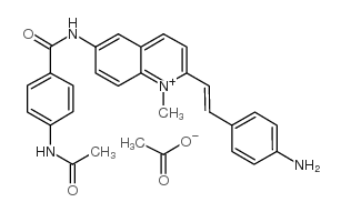 2-(p-AMINOSTYRYL)-6-(p-ACETYLAMINO BENZOYLAMINO)QUINOLINE METHO-ACETATE结构式