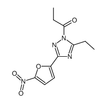 1-[5-Ethyl-3-(5-nitro-2-furanyl)-1H-1,2,4-triazol-1-yl]-1-propanone structure