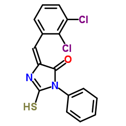 (5E)-5-(2,3-Dichlorobenzylidene)-3-phenyl-2-thioxo-4-imidazolidinone结构式