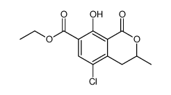 ethyl 5-chloro-8-hydroxy-3-methyl-1-oxo-3,4-dihydroisochromene-7-carboxylate结构式