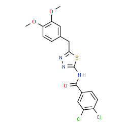 3,4-Dichloro-N-[5-(3,4-dimethoxybenzyl)-1,3,4-thiadiazol-2-yl]benzamide structure