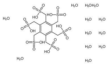 [2,3,4,5,6-pentakis(sulfomethyl)phenyl]methanesulfonic acid,dodecahydrate Structure