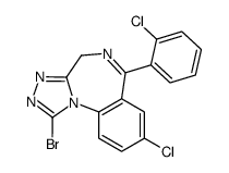 1-Bromo-8-chloro-6-(2-chlorophenyl)-4H-(1,2,4)triazolo(4,3-a)(1,4)benz odiazepine Structure