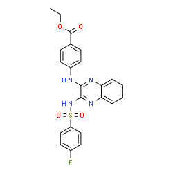 ethyl 4-[(3-{[(4-fluorophenyl)sulfonyl]amino}quinoxalin-2-yl)amino]benzoate结构式