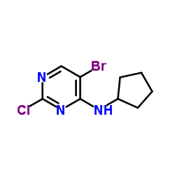 5-溴-2-氯-N-环戊胺嘧啶-4胺结构式