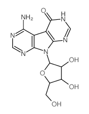 4-amino-9-(β-D-ribofuranosyl)pyrrolo<2,3-d:5,4-d'>dipyrimidin-5-one Structure