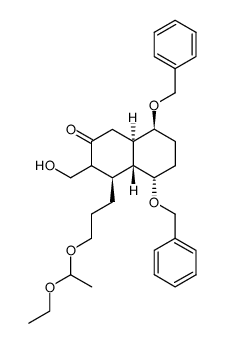 (4aα,8aβ)-5β,8α-bis(benzyloxy)-2(hydroxymethyl)-3-oxo-1β-[3-(1-ethoxyethoxy)propyl]decahydronaphthalene Structure