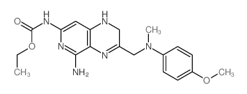 Carbamic acid,[5-amino-1,2-dihydro-3-[[(4-methoxyphenyl)methylamino]methyl]pyrido[3,4-b]pyrazin-7-yl]-,ethyl ester (9CI) picture