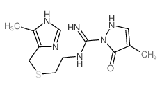 1H-Pyrazole-1-carboximidamide,2,5-dihydro-4-methyl-N-[2-[[(4-methyl-1H-imidazol-5-yl)methyl]thio]ethyl]-5-oxo- Structure